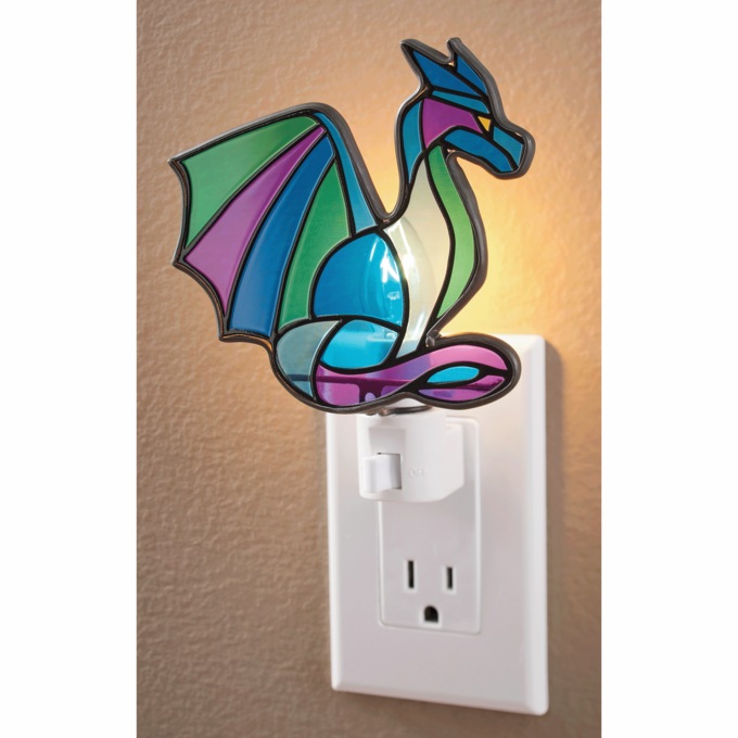 Stained Glass Dragon Night Light, , large