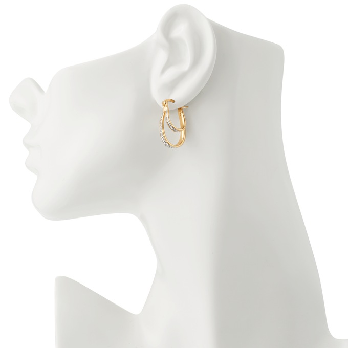Diamond Double Hoops, , large