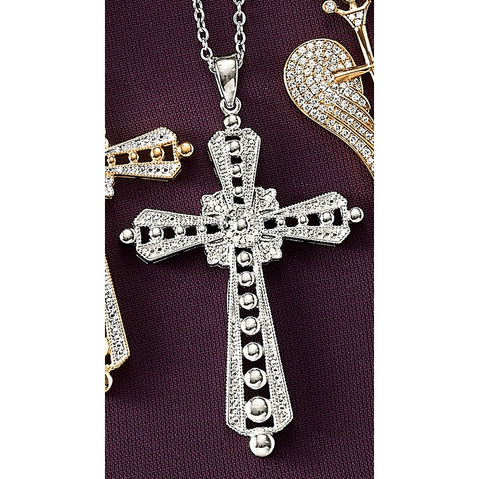 Diamond Cross Pendant, , large