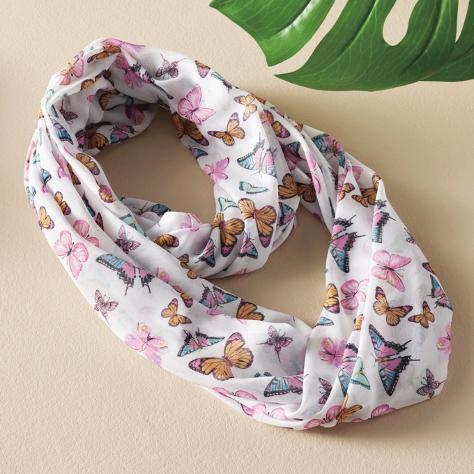 Mesh Infinity Butterfly Scarf, Pretty Butterfly, large
