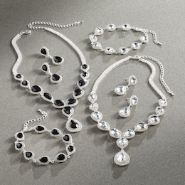 Crystal Pear-drop Jewelry Set, , large