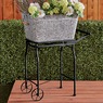 Galvanized Vintage Tub Planter, , large
