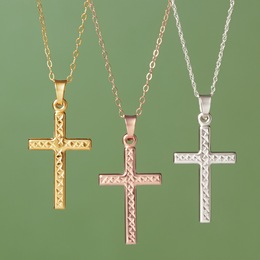 10K Gold Cross Pendant, , large