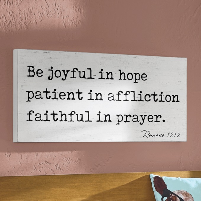 Joyful Patient Faithful Wall Art, Multi, large