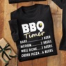 BBQ Timer & Beer Funny Novelty Tee Shirt in Cotton Jersey, , large