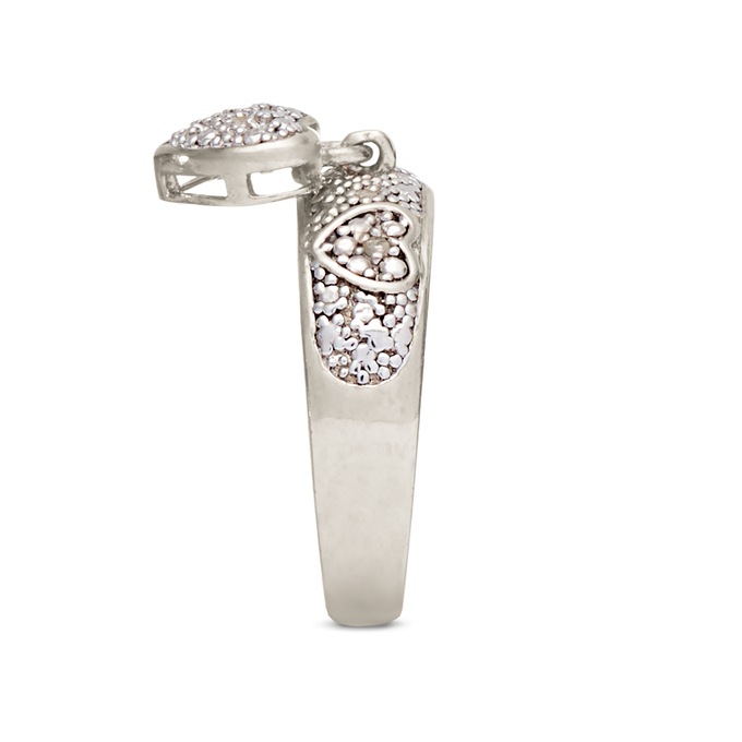 Diamond Heart Charm Ring, , large