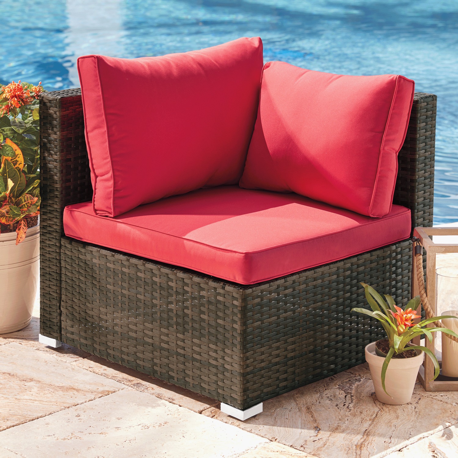 椅子 TOMORROW Wicker Modular Corner Chair | Seventh Avenue