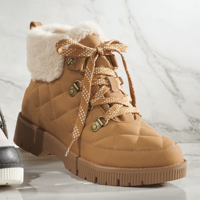 JBU Addie Lace-Up Bootie by Jambu , Tan, large