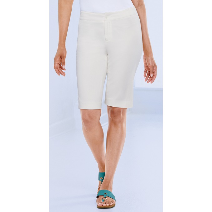 Button-Leg Bermuda Short, White, large