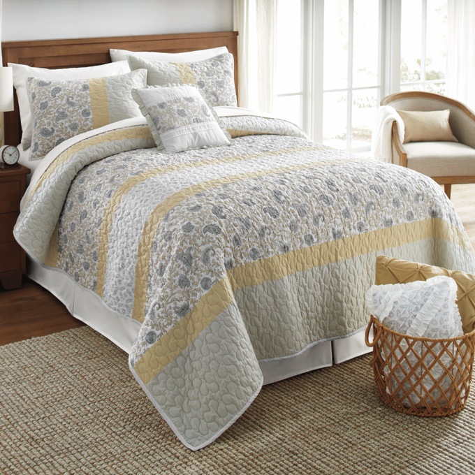 Dawn 6-Piece Quilt Set, Yellow, large