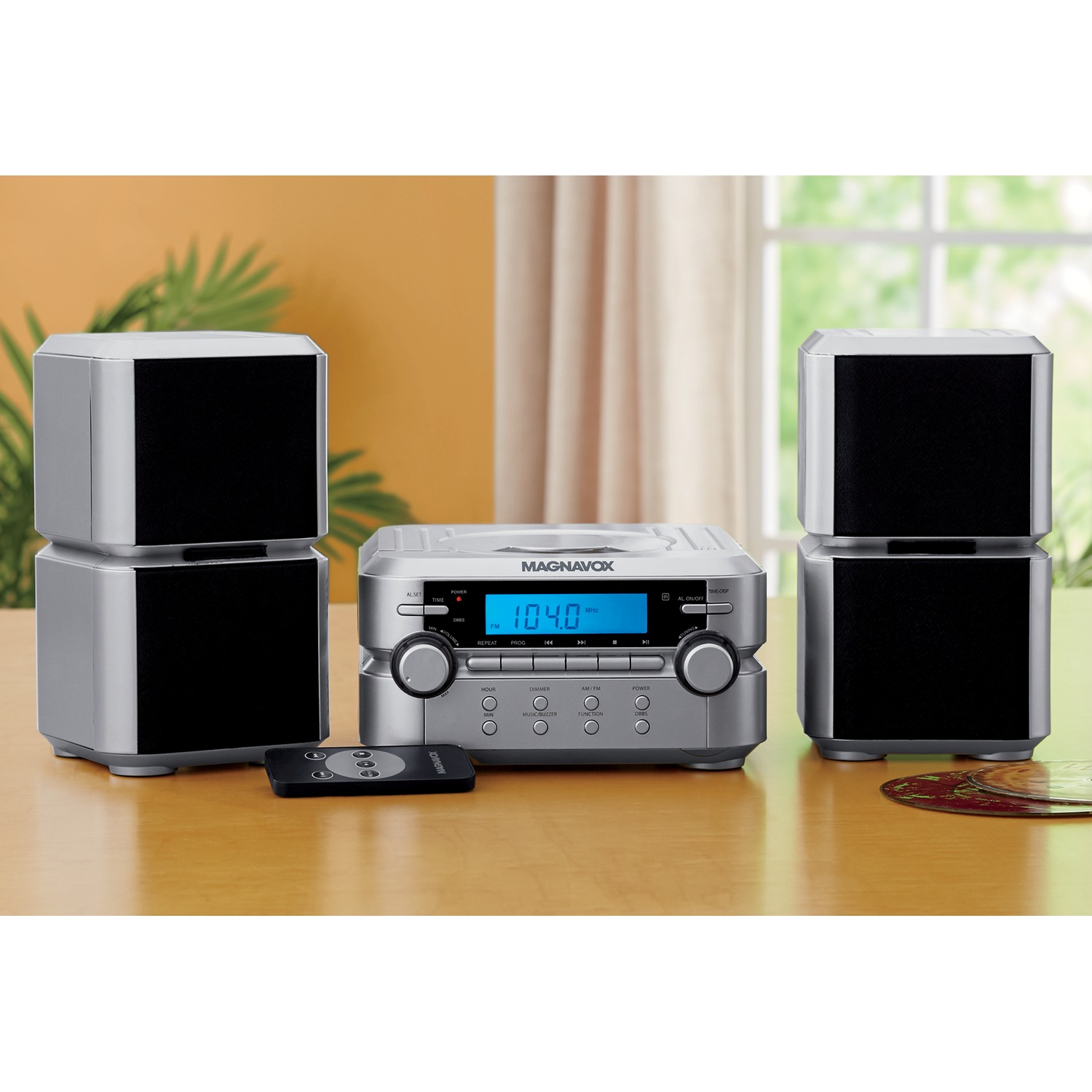 Magnavox 3 Piece Cd Shelf System Magnavox 3-Piece CD Shelf System | Seventh Avenue