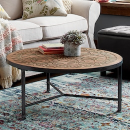 Mandala Carved Coffee Table, , large