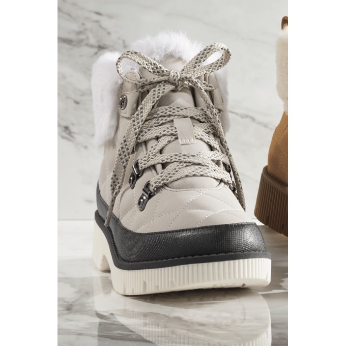 JBU Addie Lace-Up Bootie by Jambu , Stone White, large