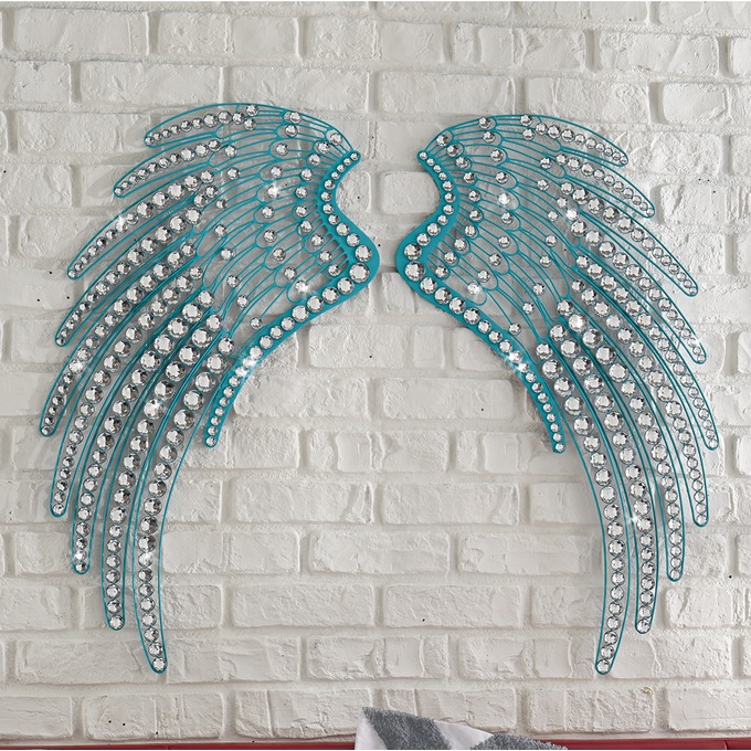 2-Piece Jeweled Wings Wall D&eacute;cor Set, , large
