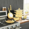 Chef Tested 11-Piece Granite Ceramic Nonstick Cookware Set, Yellow, large