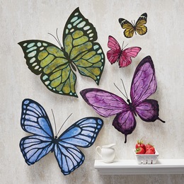 5-Piece Beautiful Butterflies Art Set, , large