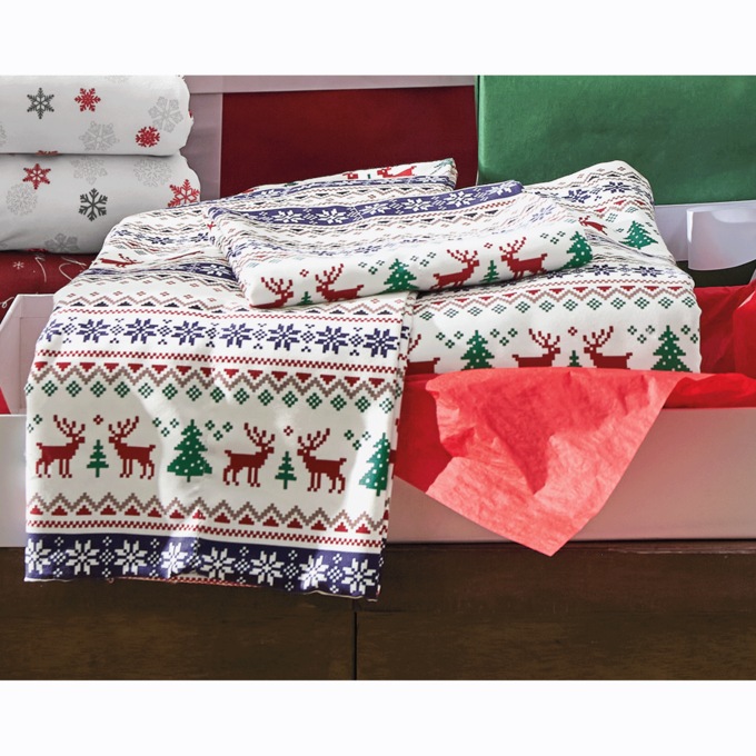 Fair Isle Flannel Sheet Set, , large