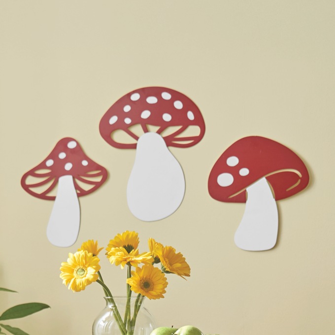 Set of 3 Mushroom Wall Art, , large