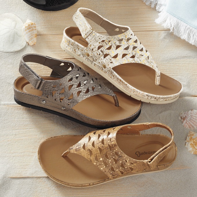 BareTraps Winika Faux Leather Thong Sandal with Cutouts and Hook-and-Loop Closure, , large