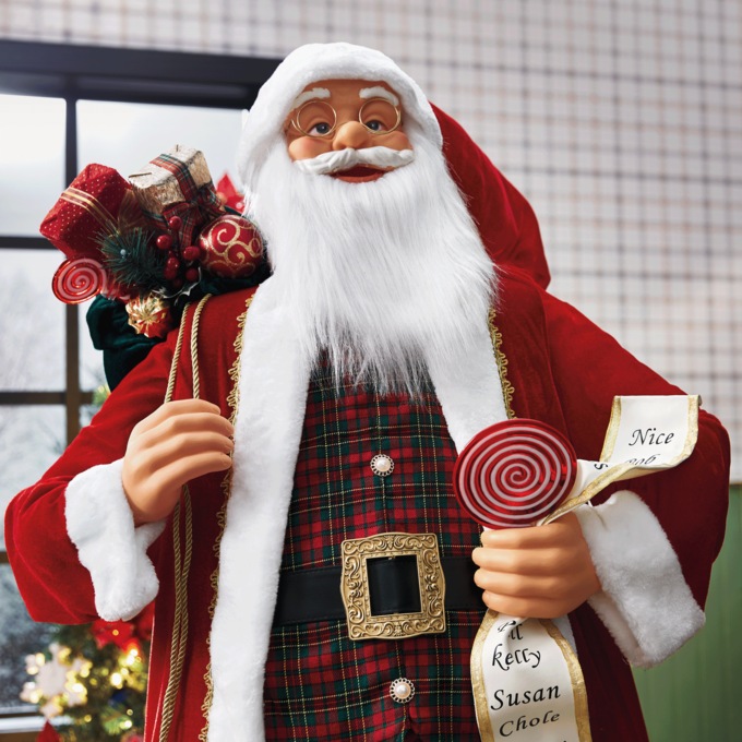5-Foot Animated Dancing Santa , Red, large