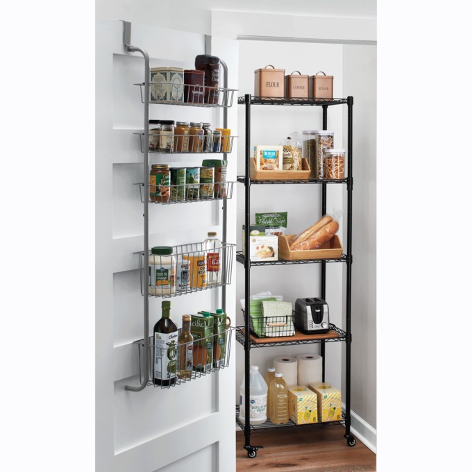 Set of 2 Bamboo Pantry Bins, , large