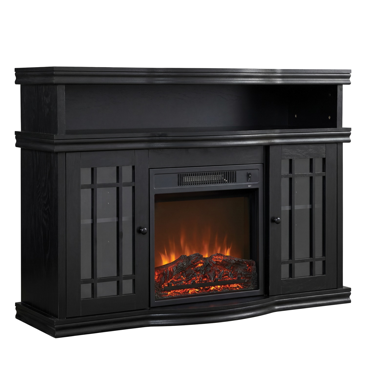 Black Media Fireplace with Remote | Seventh Avenue
