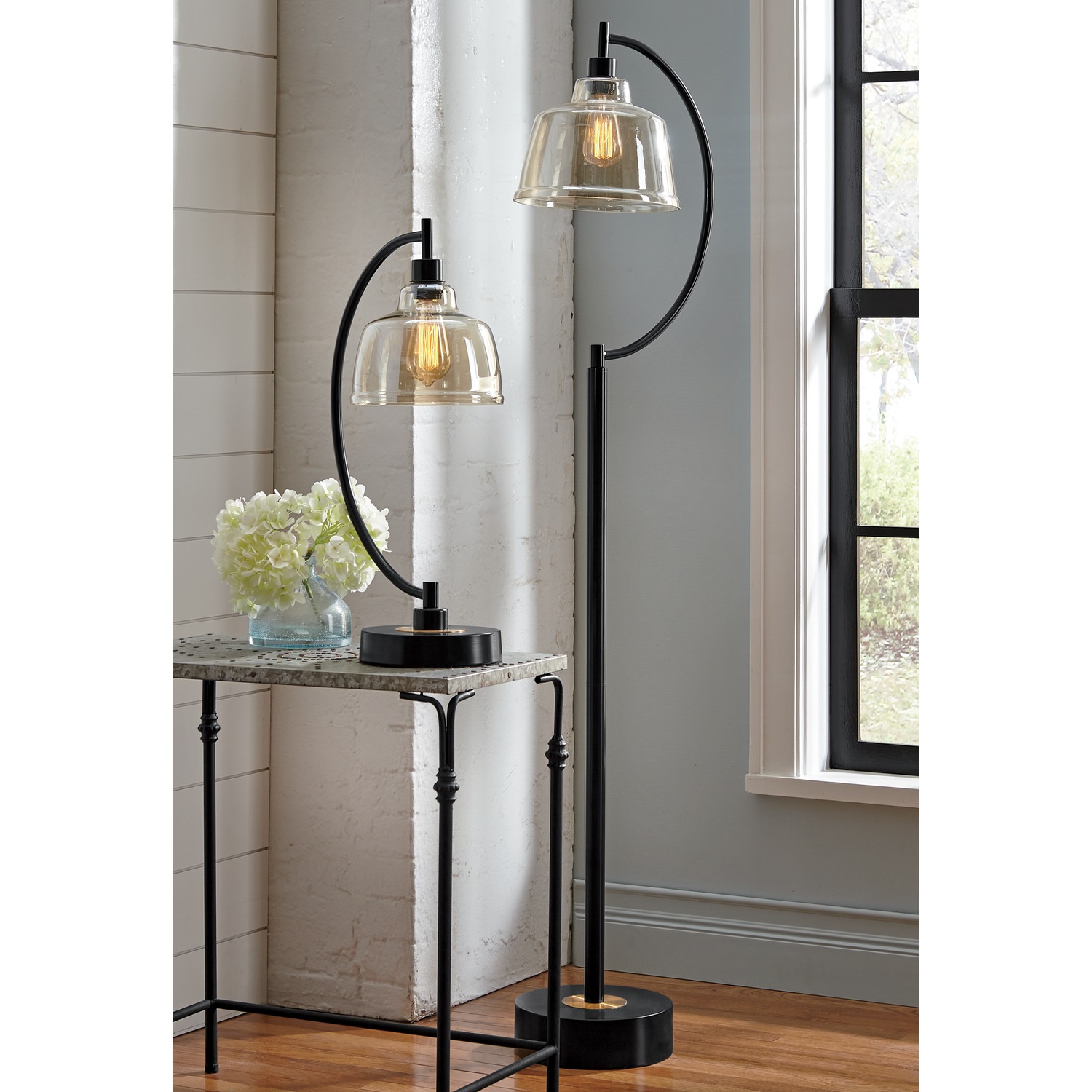 Farmhouse Table and Floor Lamp | Seventh Avenue