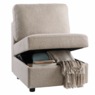 Harrison Sectional Armless Chair with Storage, Beige, large