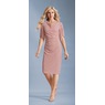 Tulip-Sleeved Stretch-Sheath Dress with Faux Pearl Trim, , large
