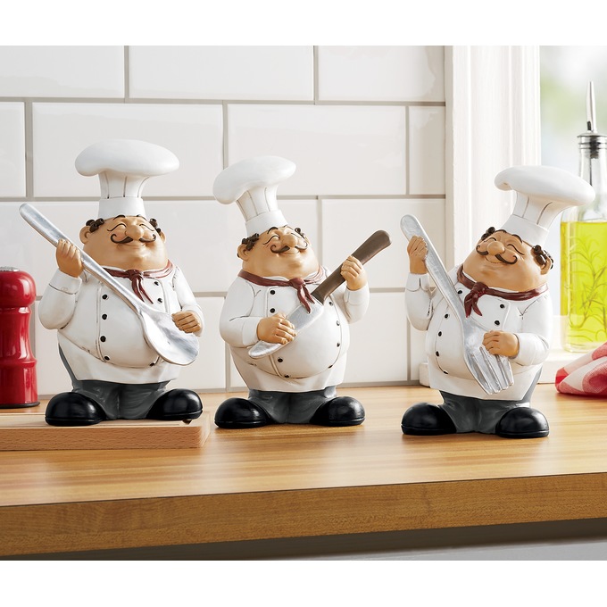 3-Piece Bon App&eacute;tit Chef Figurine Set, , large