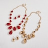 Colored Pear-Cut Crystal Necklace & Earring Set, , large