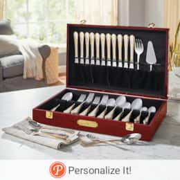 77-Piece Isabella Flatware Set with Case, , large