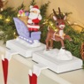 Set of 2 Santa and Rudolph Stocking Hangers, , large