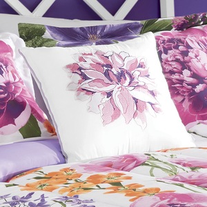 Garden Floral Embroidered Accent Pillow, , large