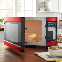 Ginny&#39;s .9 Cu. Ft. Metallic Microwave, , large
