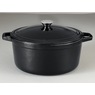 7-Qt. Enameled Cast Iron Casserole with Lid, Black, large