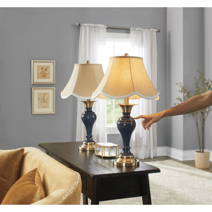 Set of 2 Scalloped Touch Lamps, , large