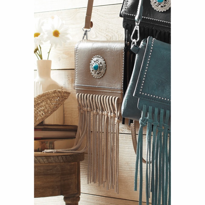 M.C. Handbags Lily Fringe Crossbody , , large