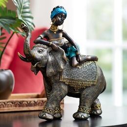 Simone on Elephant Figurine, , large