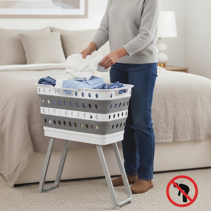 No-Bend Basket, White, large