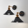 Set of 2 Wireless Sconces, Black, large