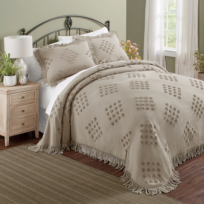 Harper Chenille Bedspread, , large