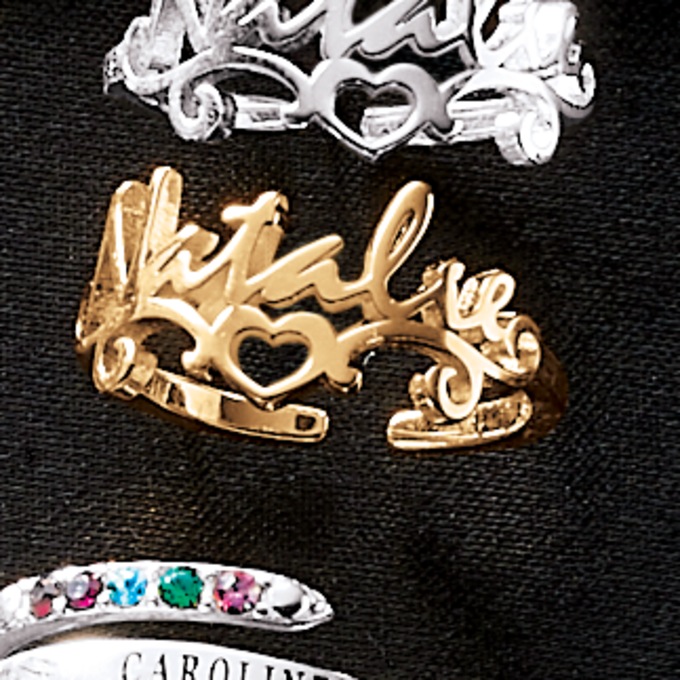 Name/Heart Open Ring, , large
