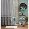 Farmhouse Stripe Shower Curtain, , large
