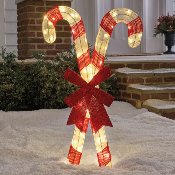Lit Candy Cane Lawn Décor, , large