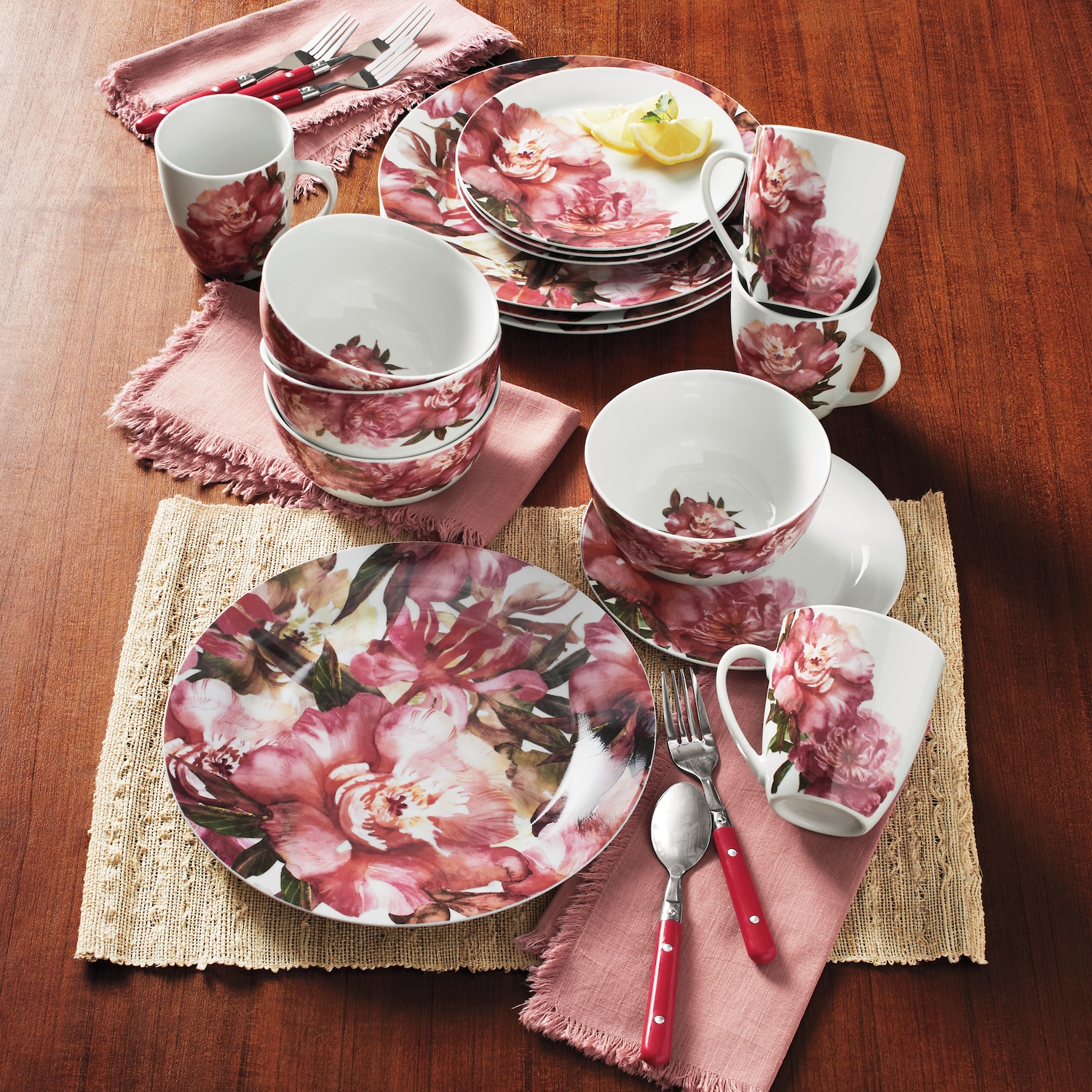 16piece Large Floral Dinnerware Set Seventh Avenue