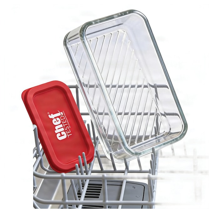Chef Tested 20-Piece Glass Food Storage Set, Red, large