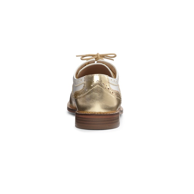 Monroe and Main Wingtip Spectator Shoe, Gold White, large