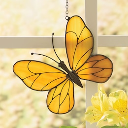 Stained Glass Hanging Butterfly, , large