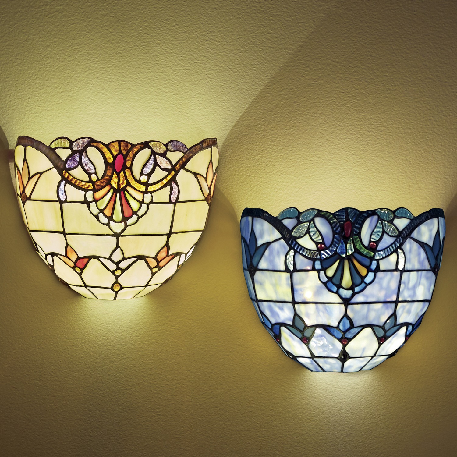 Stained Glass Wireless Wall Sconce Seventh Avenue